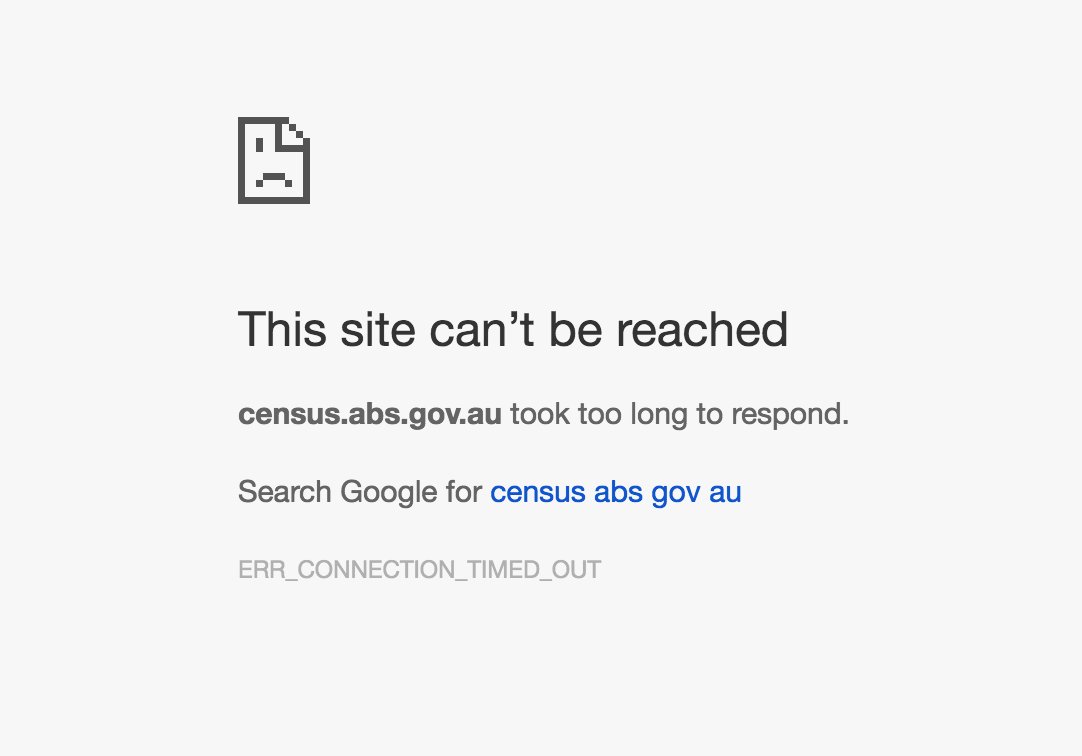 Image of Census 'This site can't be reached' message